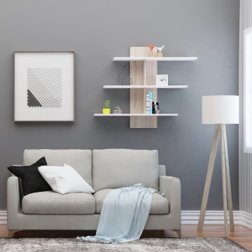 Væghylde LALE 90x111 cm hvid/beige