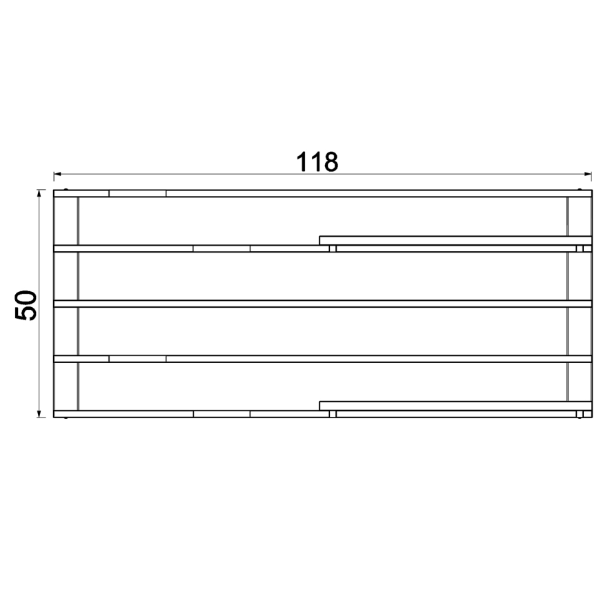 Væghylde med blomsterkrukker og LED belysning SHELF 50x118 cm sort/fyrretræ