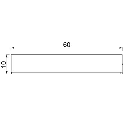 Væghylde med LED-lys SHELF 10x60 cm sort