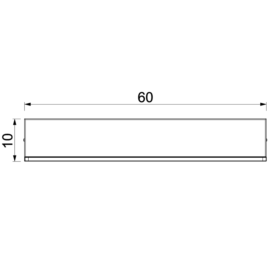Væghylde med LED-lys SHELF 10x60 cm sort