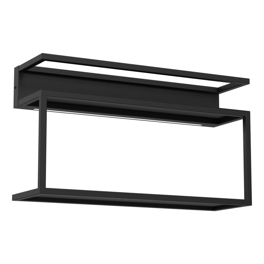 Væghylde med LED-lys SHELF 33x60 cm sort