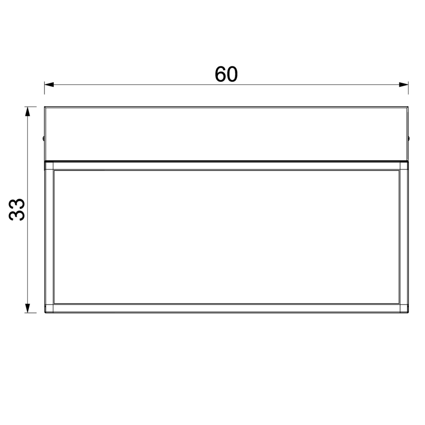 Væghylde med LED-lys SHELF 33x60 cm sort