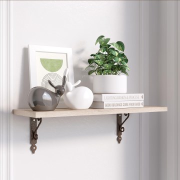 Væghylde RETRO 20x60 cm beige/kobberfarvet