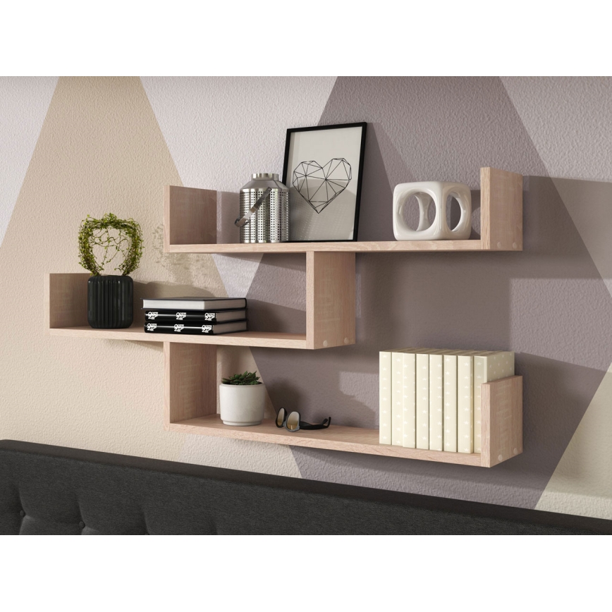Væghylde TRIO 119x55x18 cm i Sonoma-eg
