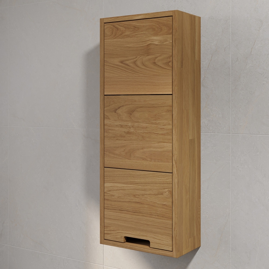 Væghængt badeværelsesskab GRIBSKOV 90 cm beige/eg