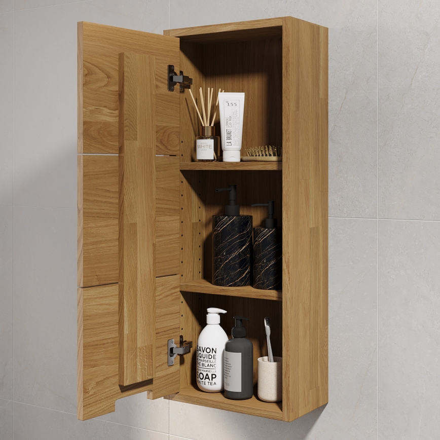 Væghængt badeværelsesskab GRIBSKOV 90 cm beige/eg
