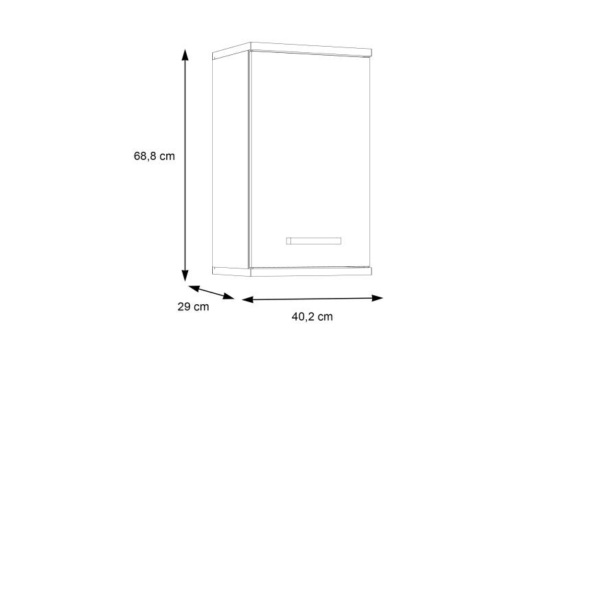 Væghængt badeværelsesskab VENOM, antracit/brun