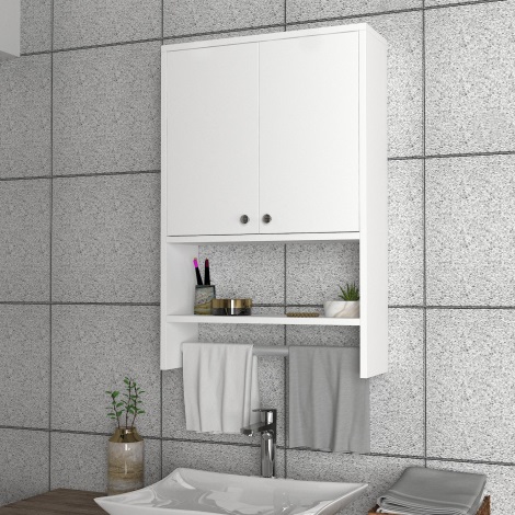 Væghængt badeværelsesskab VIRA 90x59 cm hvid