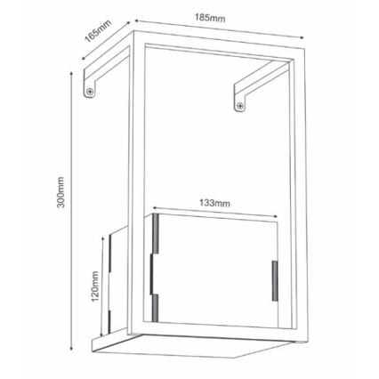 Væghængt blomsterkrukke 30x18 cm