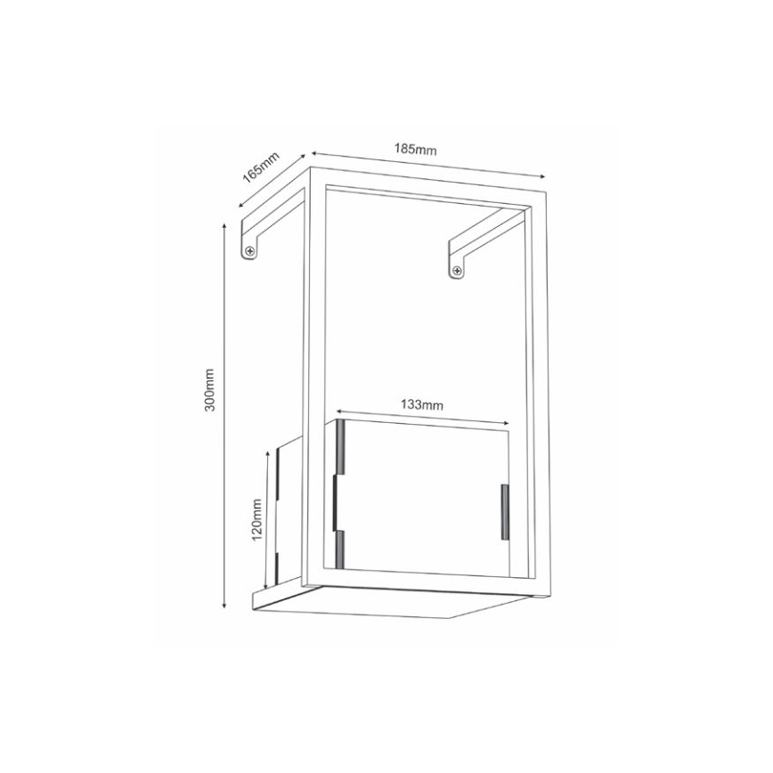 Væghængt blomsterkrukke 30x18 cm