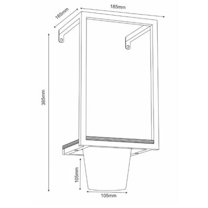 Væghængt blomsterkrukke 38x18 cm gylden