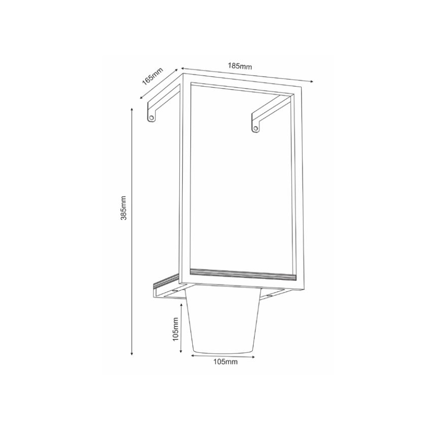 Væghængt blomsterkrukke 38x18 cm gylden