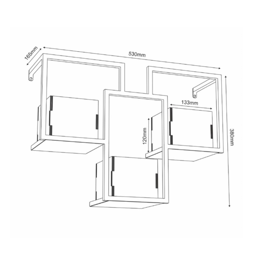 Væghængt blomsterkrukke 38x53 cm