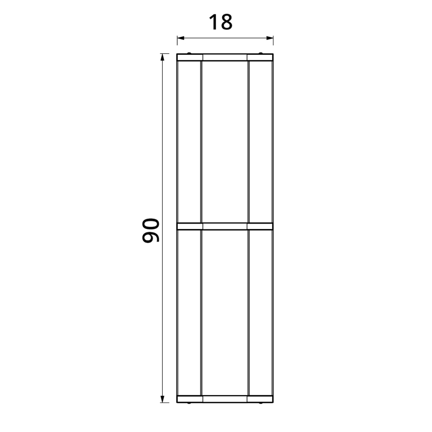 Væghængt blomsterkrukke med LED-lys SHELF 90x18 cm sort/eg