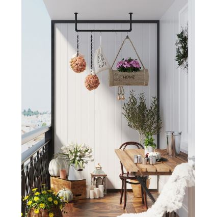 Væghængt bøjleholder LINEA 92x7x30 cm sort