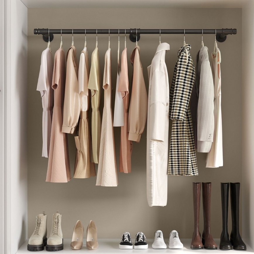 Væghængt bøjleholder LINEA, sort