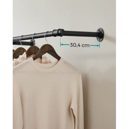 Væghængt bøjleholder LINEA, sort