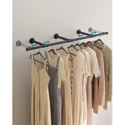 Væghængt bøjleholder LINEA, sort