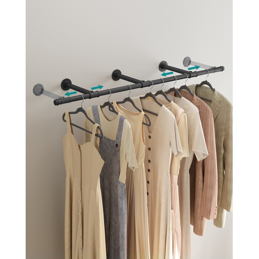 Væghængt bøjleholder LINEA, sort