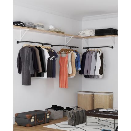 Væghængt bøjleophæng LINEA, sort