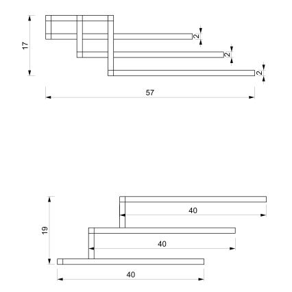 Væghængt håndklædestang 19x58 cm hvid