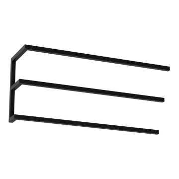 Væghængt håndklædestang 25x60 cm sort