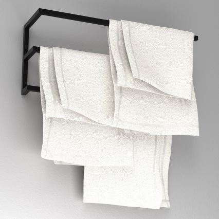 Væghængt håndklædestang 25x60 cm sort