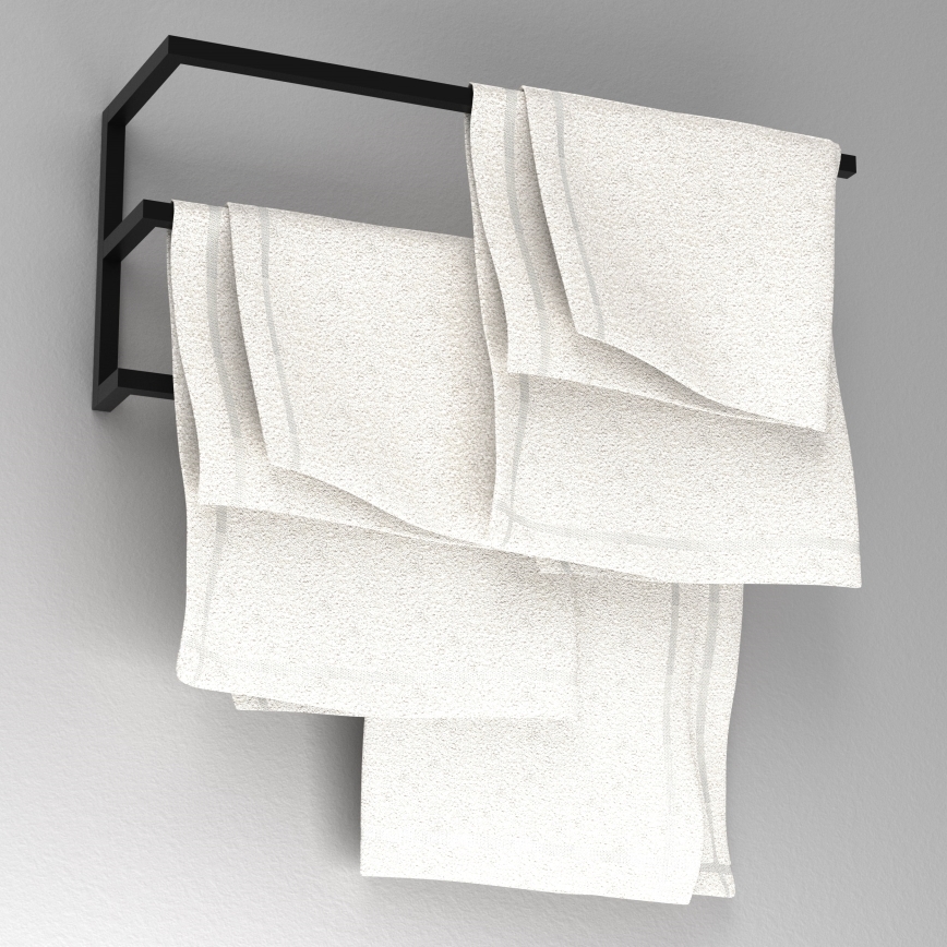 Væghængt håndklædestang 25x60 cm sort
