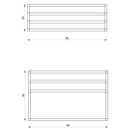 Væghængt håndklædestang 37x60 cm sort