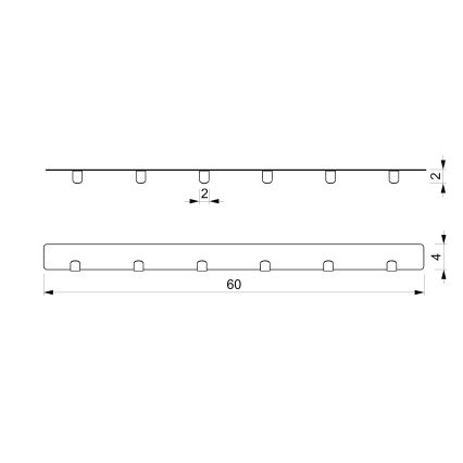 Væghængt håndklædestang 60 cm hvid