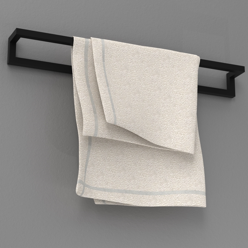 Væghængt håndklædestang 7x60 cm sort