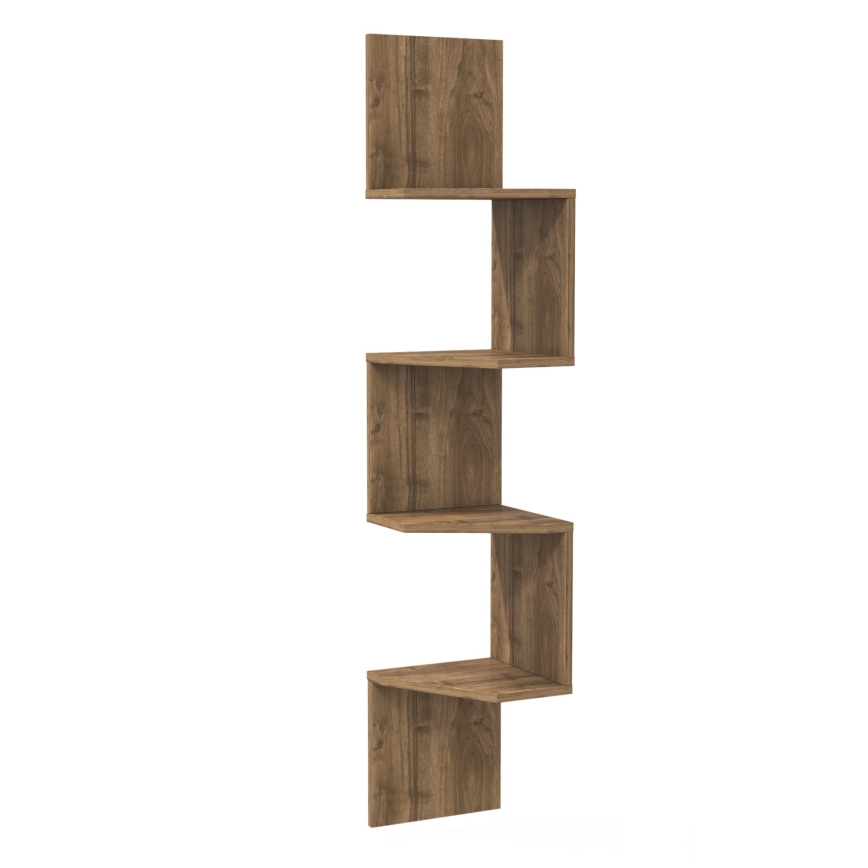 Væghængt hjørnehylde DESALDO 155,2x29,6 cm brun