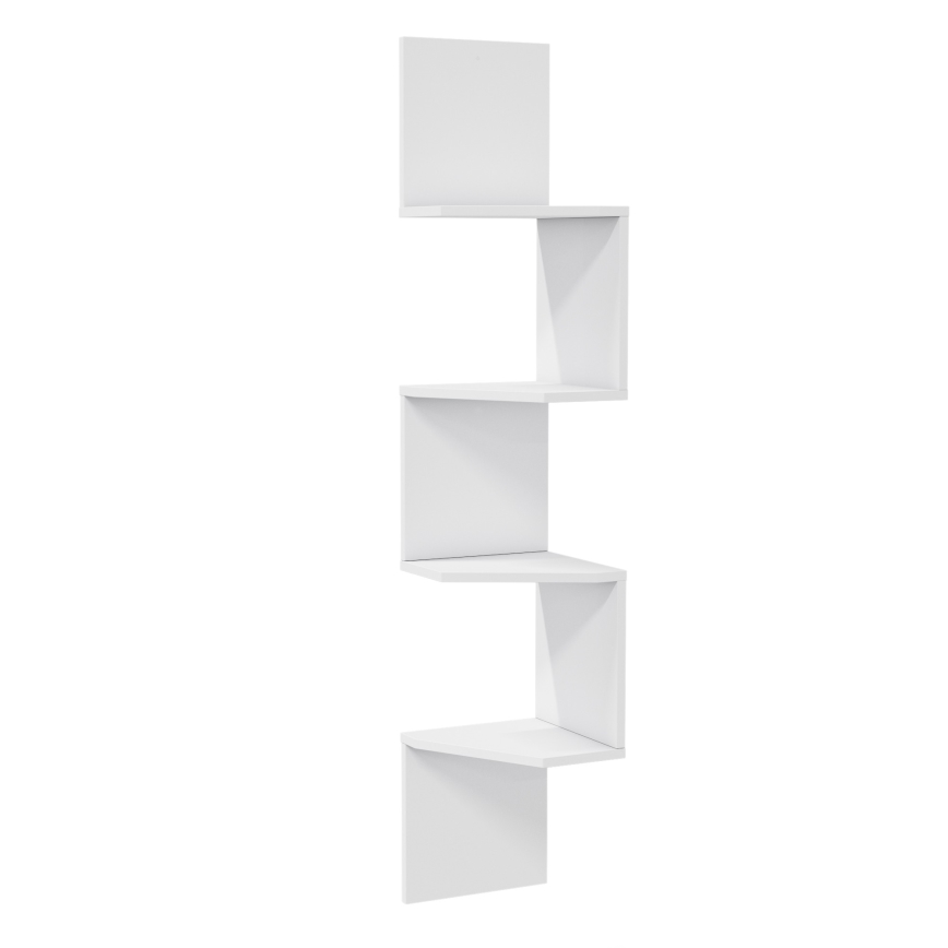 Væghængt hjørnehylde DESALDO 155,2x29,6 cm hvid