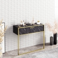 Væghængt konsolbord POLKA 76,8x90 cm guld/sort
