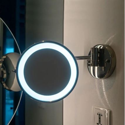 Væghængt LED kosmetikspejl LED/3W/6V 4xAA IP44