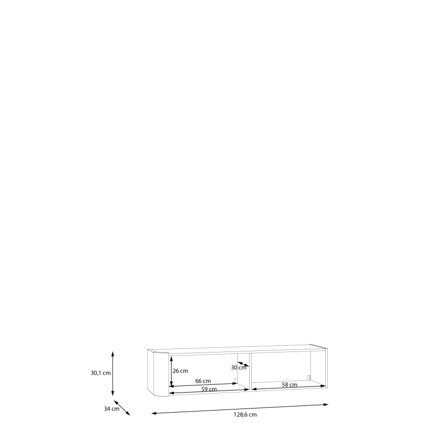 Væghængt skab INAR, brun