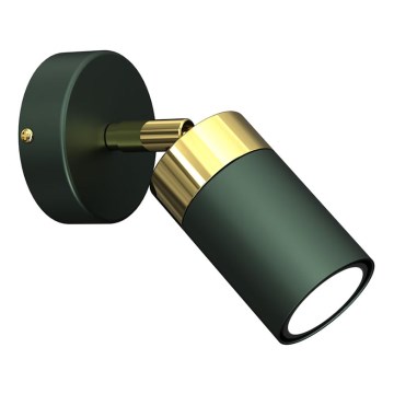 Væghængt spotlampe JOKER 1xGU10/25W/230V grøn/guld