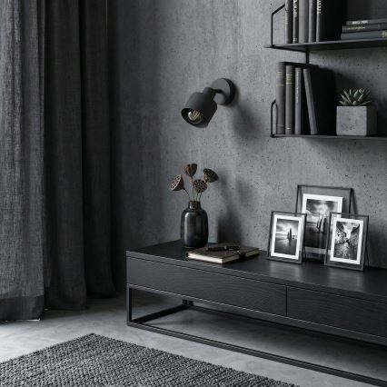 Væghængt spotlampe PARKLA 1xE27/15W/230V sort