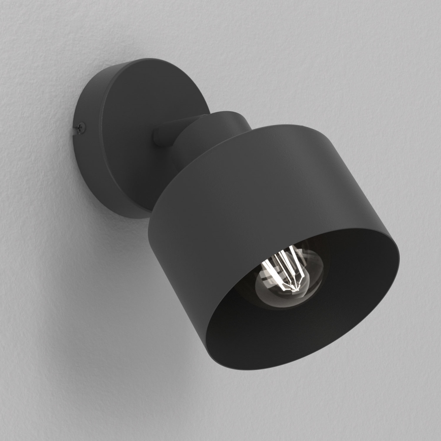 Væghængt spotlampe PARKLA 1xE27/15W/230V sort
