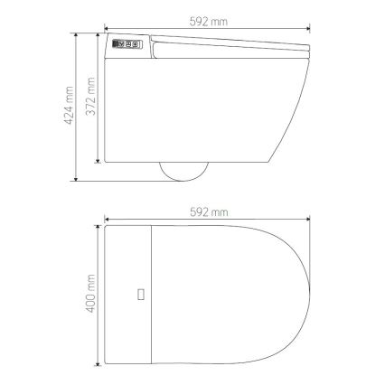 Væghængt WC med bidet TISVILDELEJE 1600W/230V hvid + fjernbetjening