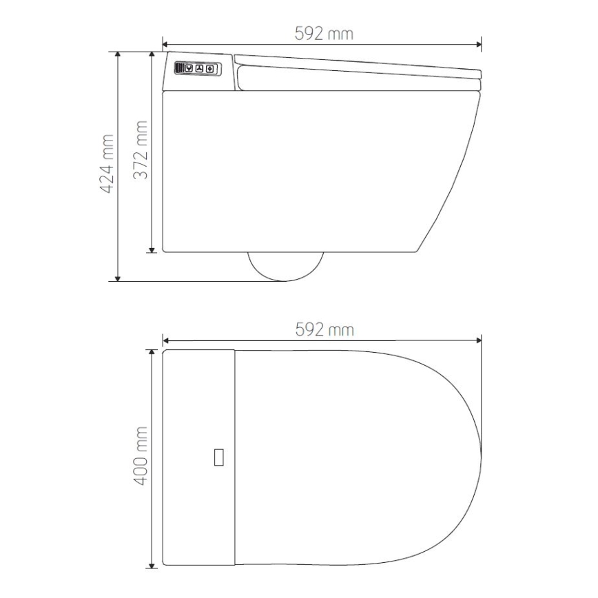 Væghængt WC med bidet TISVILDELEJE 1600W/230V hvid + fjernbetjening