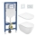 Væghængt toilet ROUND + toiletsæde SoftClose ROUND + skylleplade SIGMA + indbygningsmodul + isoleringsunderlag