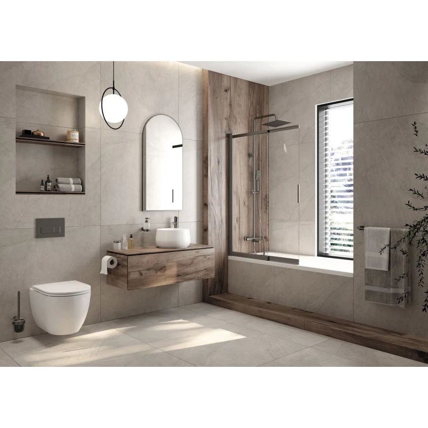 Væghængt toilet ROUND + toiletsæde SoftClose ROUND + skylleplade SIGMA + indbygningsmodul + isoleringsunderlag