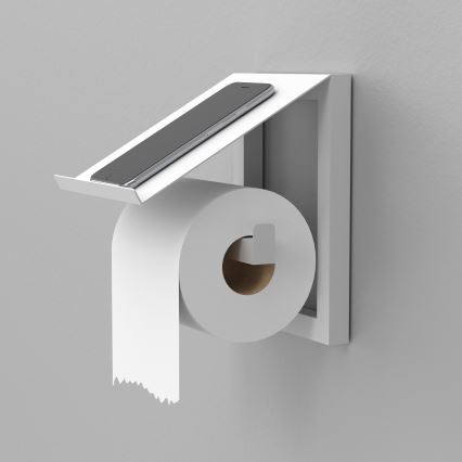 Væghængt toiletrulleholder 17x15 cm hvid