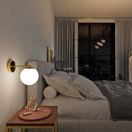 Væglampe 1xE27/40W/230V guld/hvid