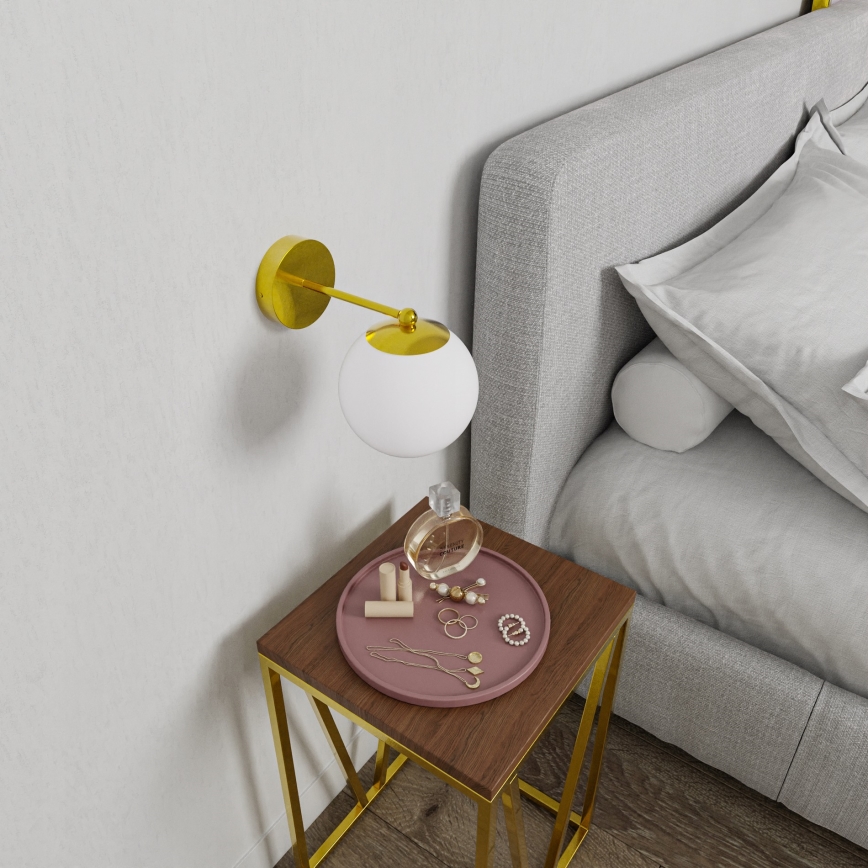 Væglampe 1xE27/40W/230V guld/hvid