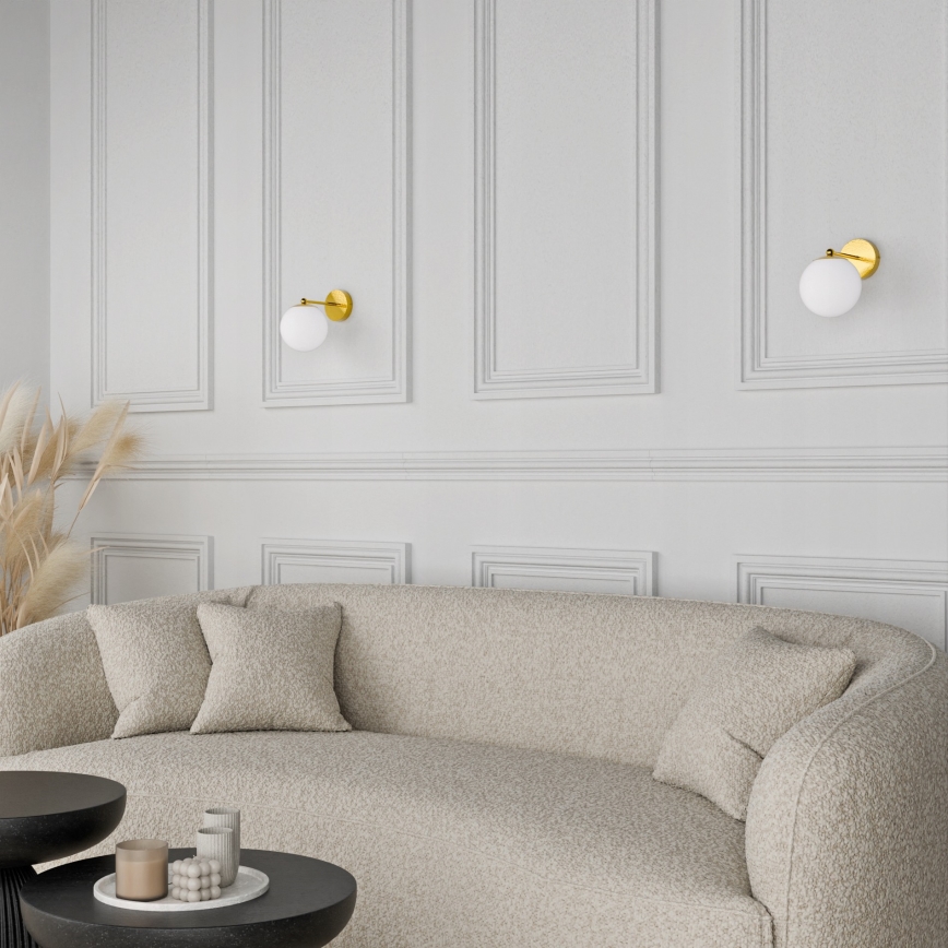 Væglampe 1xE27/40W/230V guld/hvid