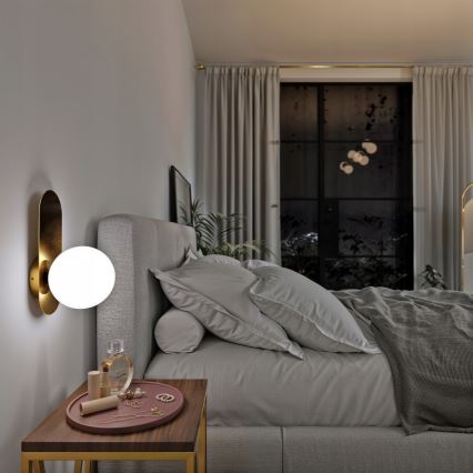 Væglampe 1xE27/40W/230V guld/hvid