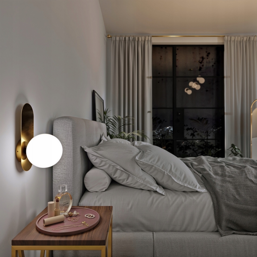 Væglampe 1xE27/40W/230V guld/hvid