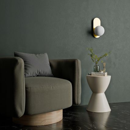 Væglampe 1xE27/40W/230V guld/hvid